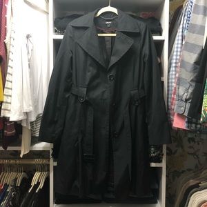 DKNY Black Trench Coat